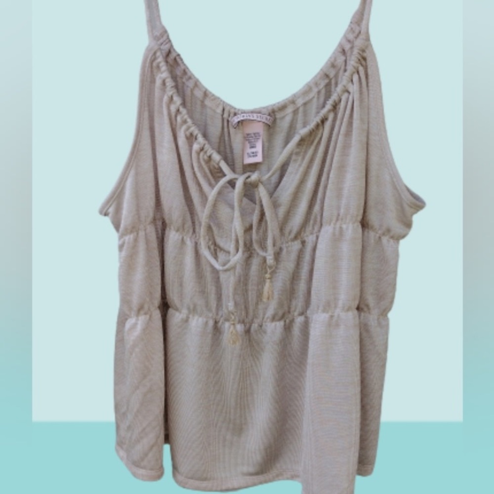Victoria Secret 2/$10 Tank Top Size L Adjustable Straps Shelf Bra NWOT